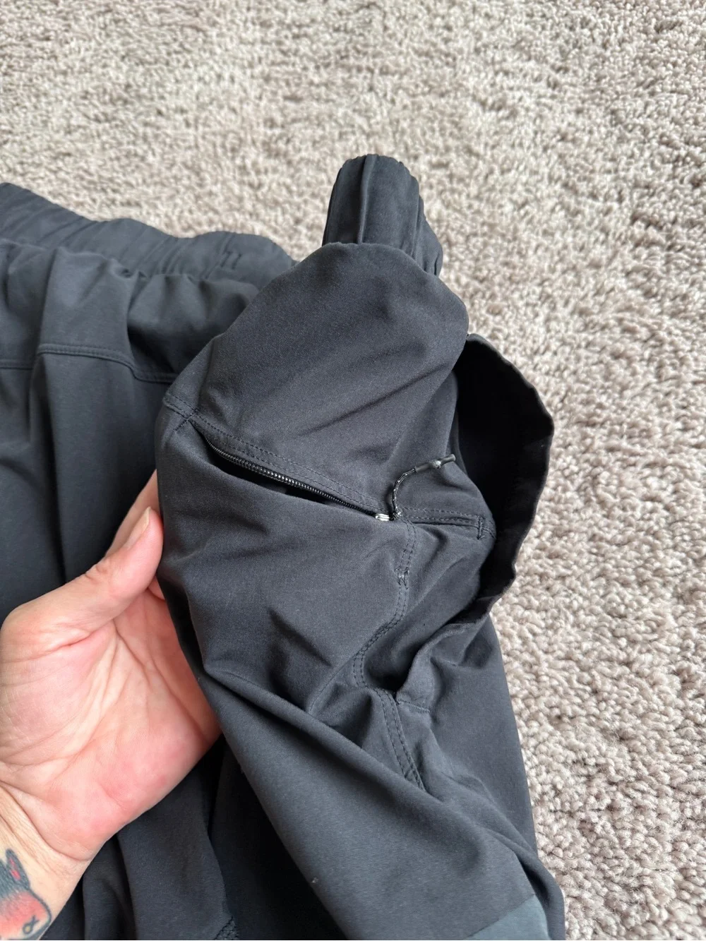 lululemon athletica Men's Two-Tone Charcoal and Dark Gray Athletic Shorts